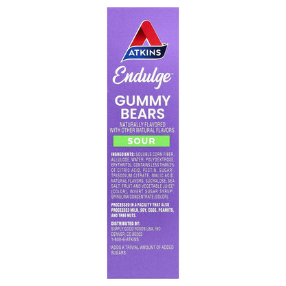 Atkins, Endulge™, Gummy Bears, Sour, 6 Packs, 1.06 oz (30 g) Each