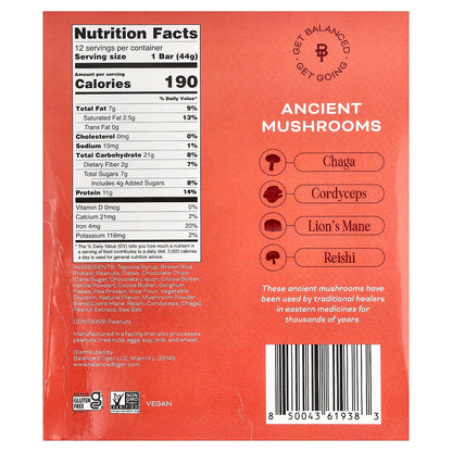 Balanced Tiger, Protein Bar, Peanut Butter Chocolate Chip, 12 Bars, 1.55 oz (44 g) Each
