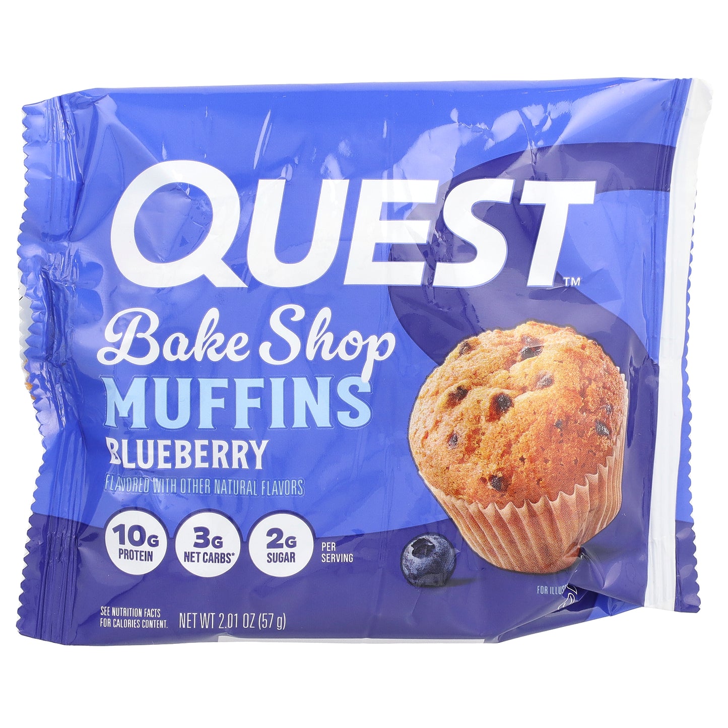 Quest Nutrition, Bake Shop Muffins, Blueberry, 8 Muffins, 2.01 oz (57 g) Each