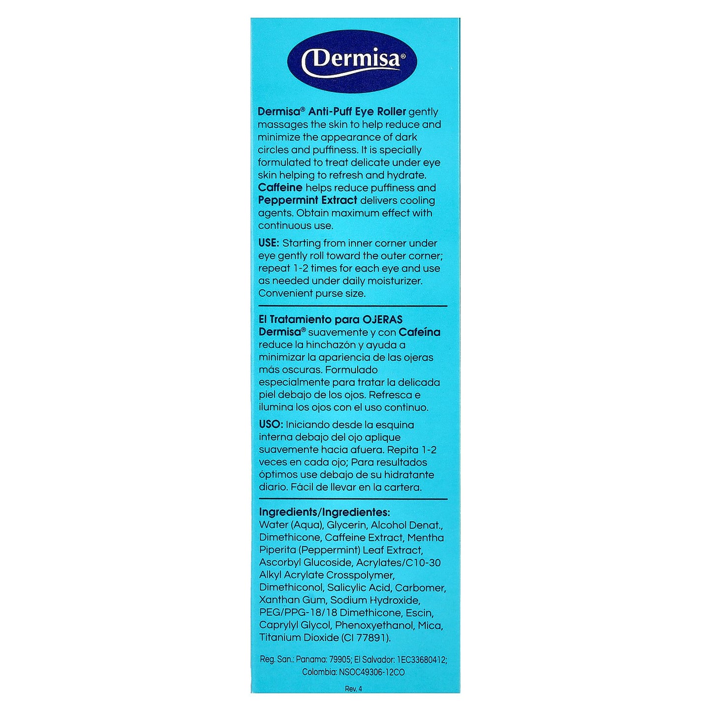 Dermisa, Anti-Puff Eye Roller, 0.5 fl oz (15 ml)