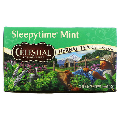 Celestial Seasonings, Herbal Tea, Sleepytime Mint, Caffeine Free, 20 Tea Bags, 1 oz (29 g)