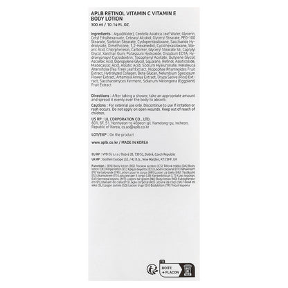 APLB, Retinol Vitamin C, Vitamin E Body Lotion , 10.14 fl oz (300 ml)