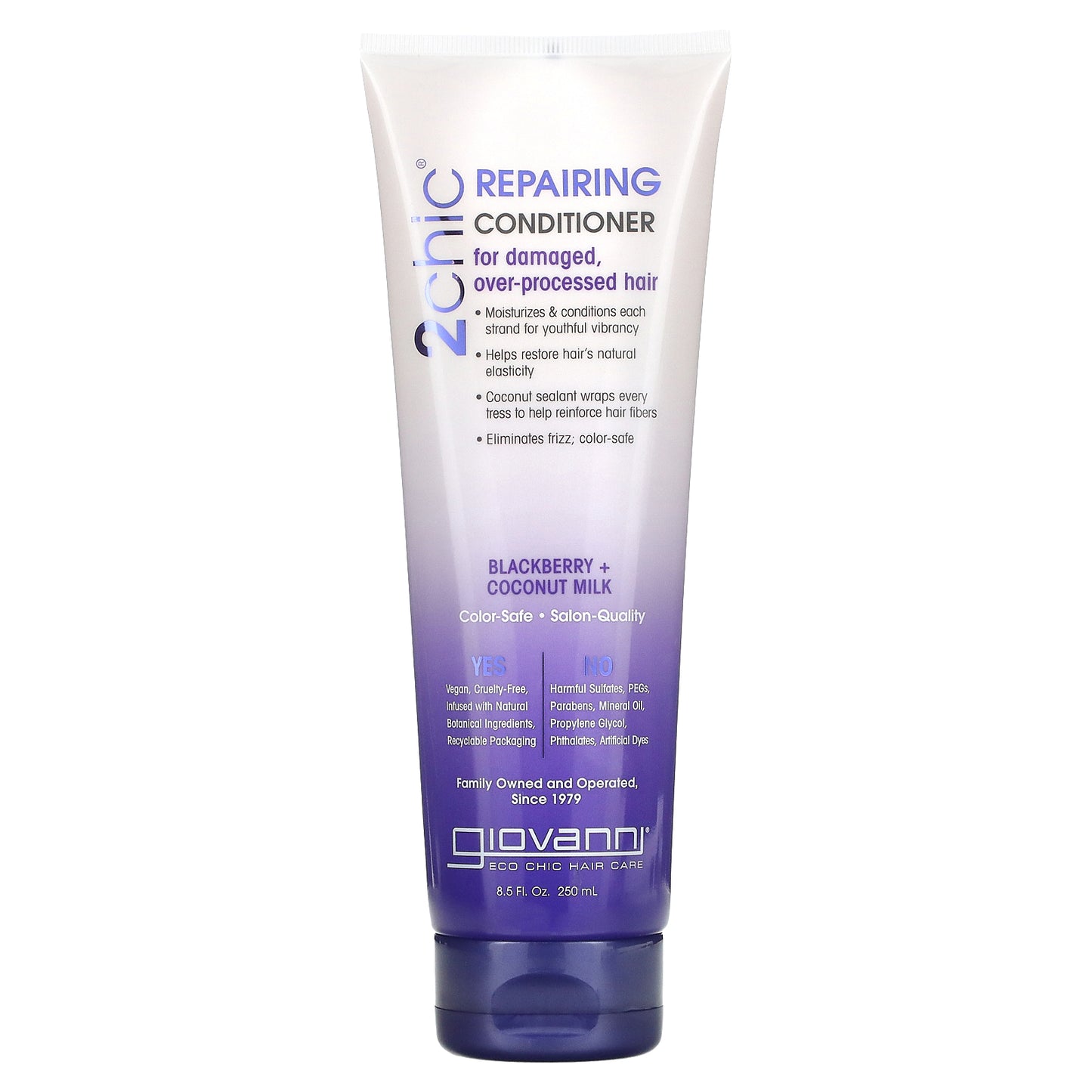 Giovanni, 2chic, Repairing Conditioner, For Damaged, Over-Processed Hair, Blackberry + Coconut Milk, 8.5 fl oz (250 ml)