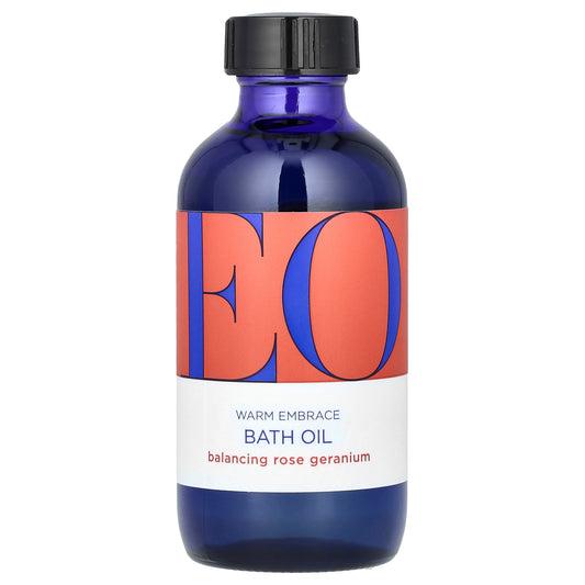 EO Products, Warm Embrace Bath Oil, Balancing Rose Geranium, 4 fl oz (118 ml)