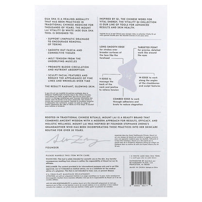 Mount Lai, The Vitality QI Collection, White Jade Gua Sha Sculpting Tool, 1 Count