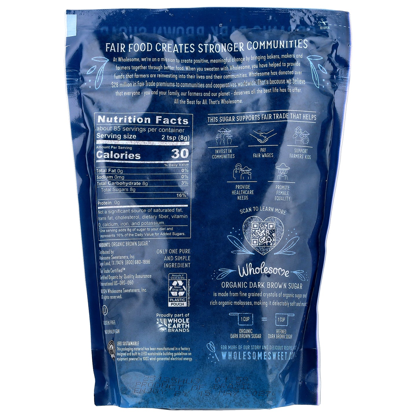 Wholesome Sweeteners, Organic Dark Brown Sugar, 24 oz (680 g)