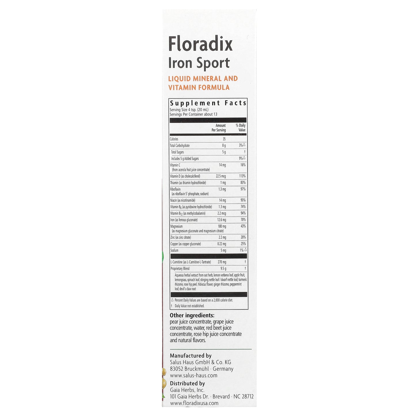 Floradix Iron Sport, 8.5 fl oz (250 ml)