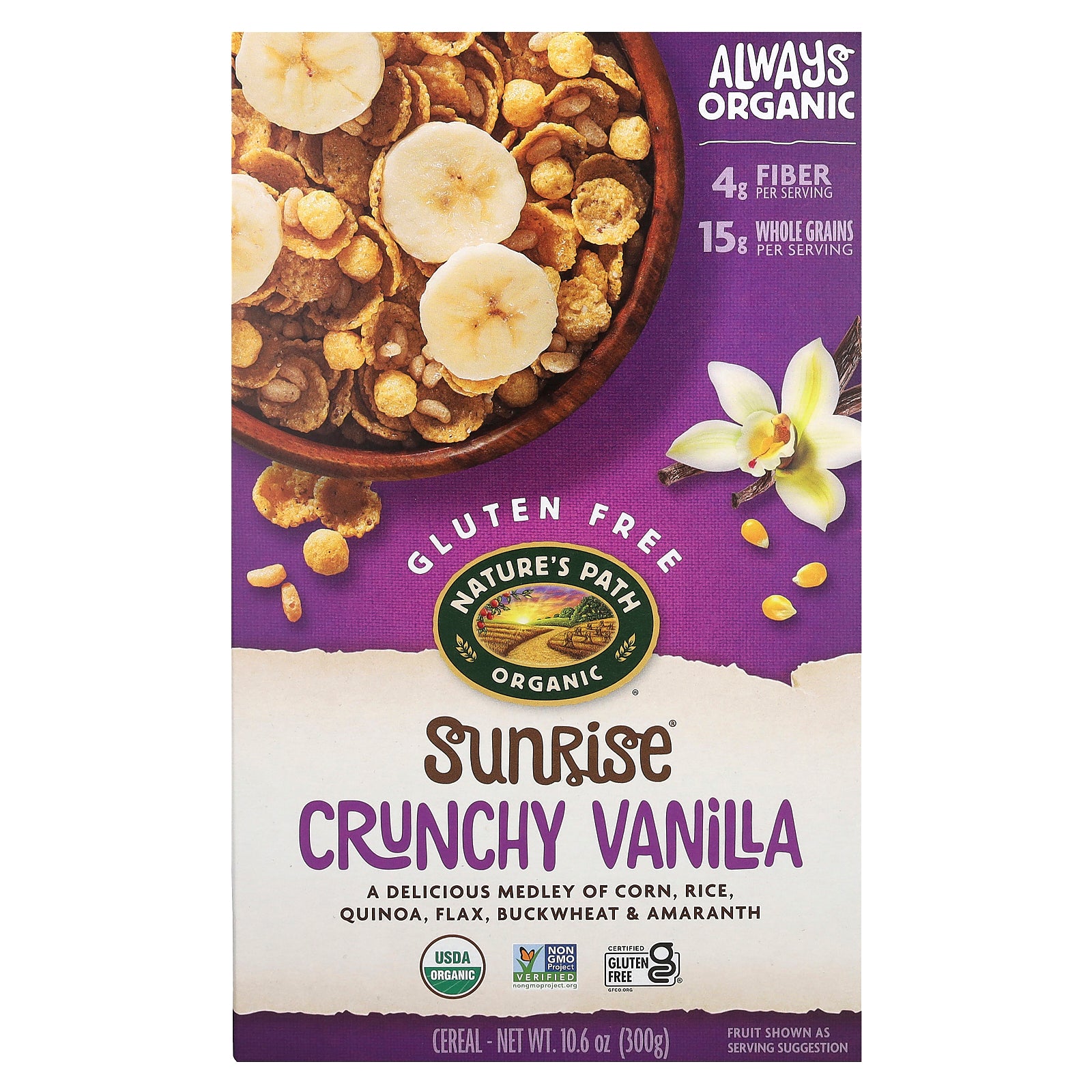 Nature's Path, Sunrise, Cereal, Crunchy Vanilla , 10.6 oz (300 g)