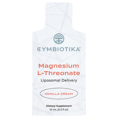 Cymbiotika, Magnesium L-Threonate, Liposomal Delivery, Vanilla Cream, 30 Pouches, 10 ml Each