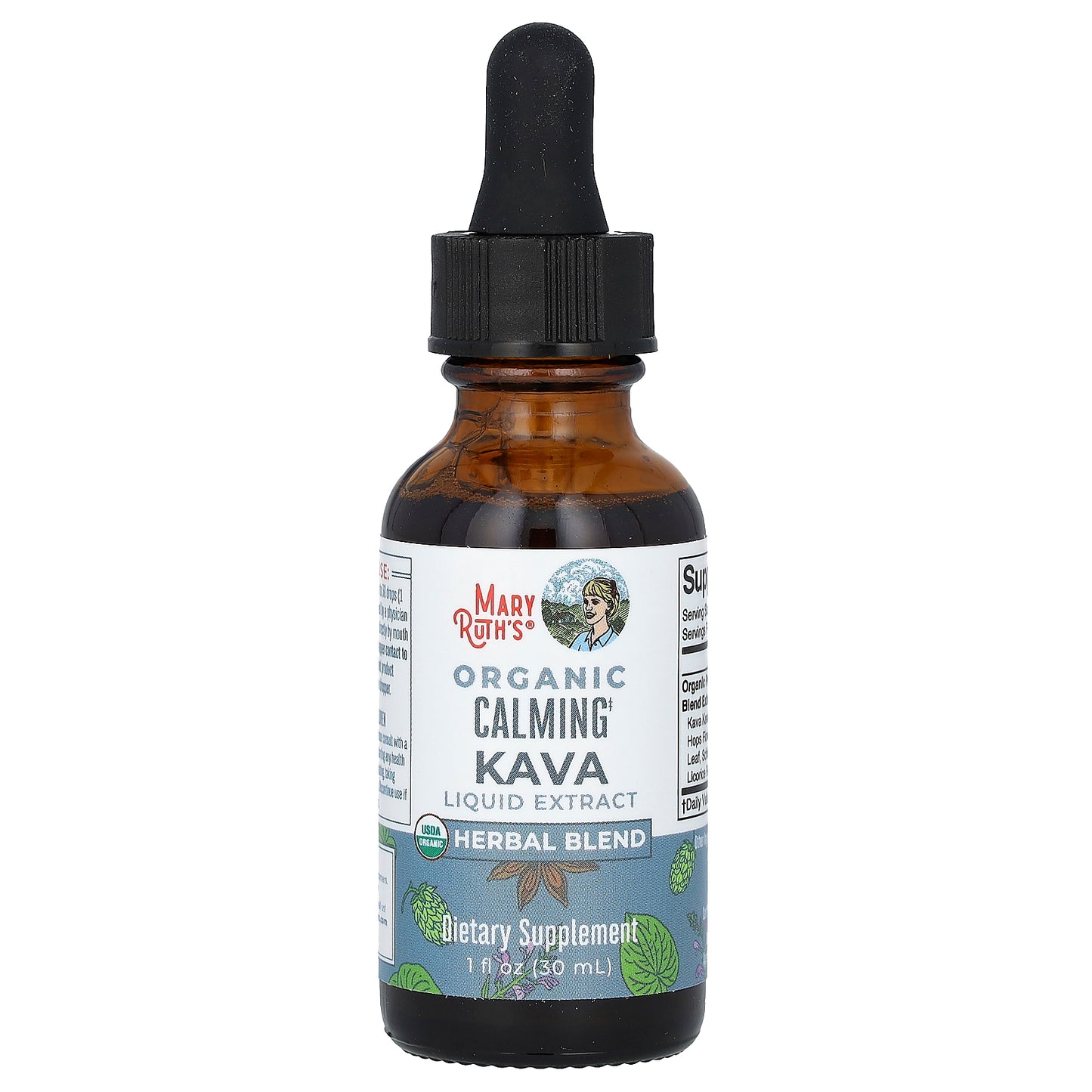 MaryRuth's, Organic Calming Kava Liquid Extract, Alcohol Free, 1,180 mg, 1 fl oz (30 ml)