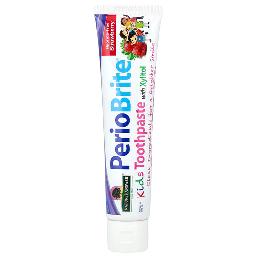 Nature's Answer, PerioBright®, Kids' Fluoride-Free Toothpaste with Xylitol, Strawberry, 4 oz (113.4 g)