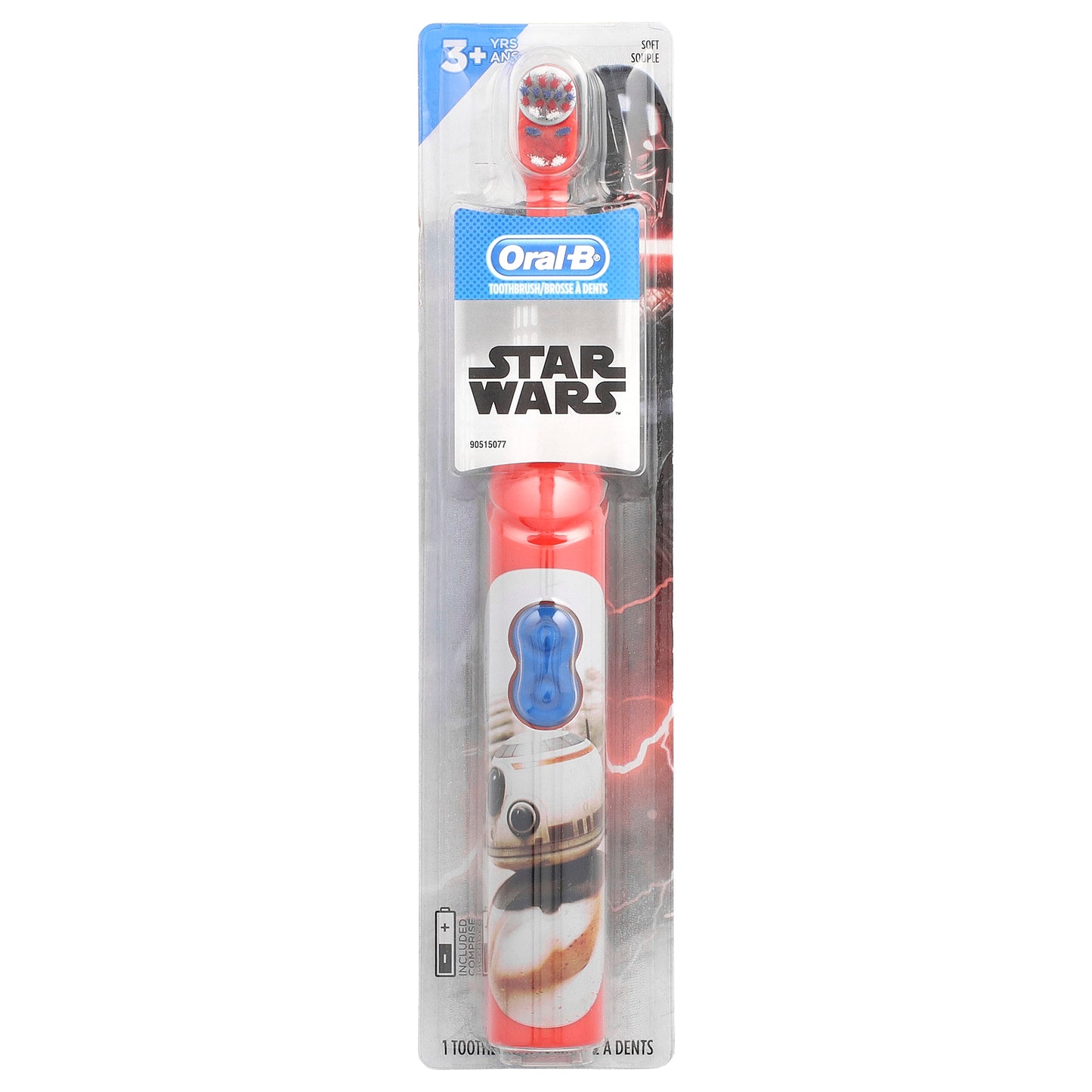 Oral-B, Kids, Battery Power Toothbrush, Soft, 3+ Years, Star Wars, 1 Toothbrush