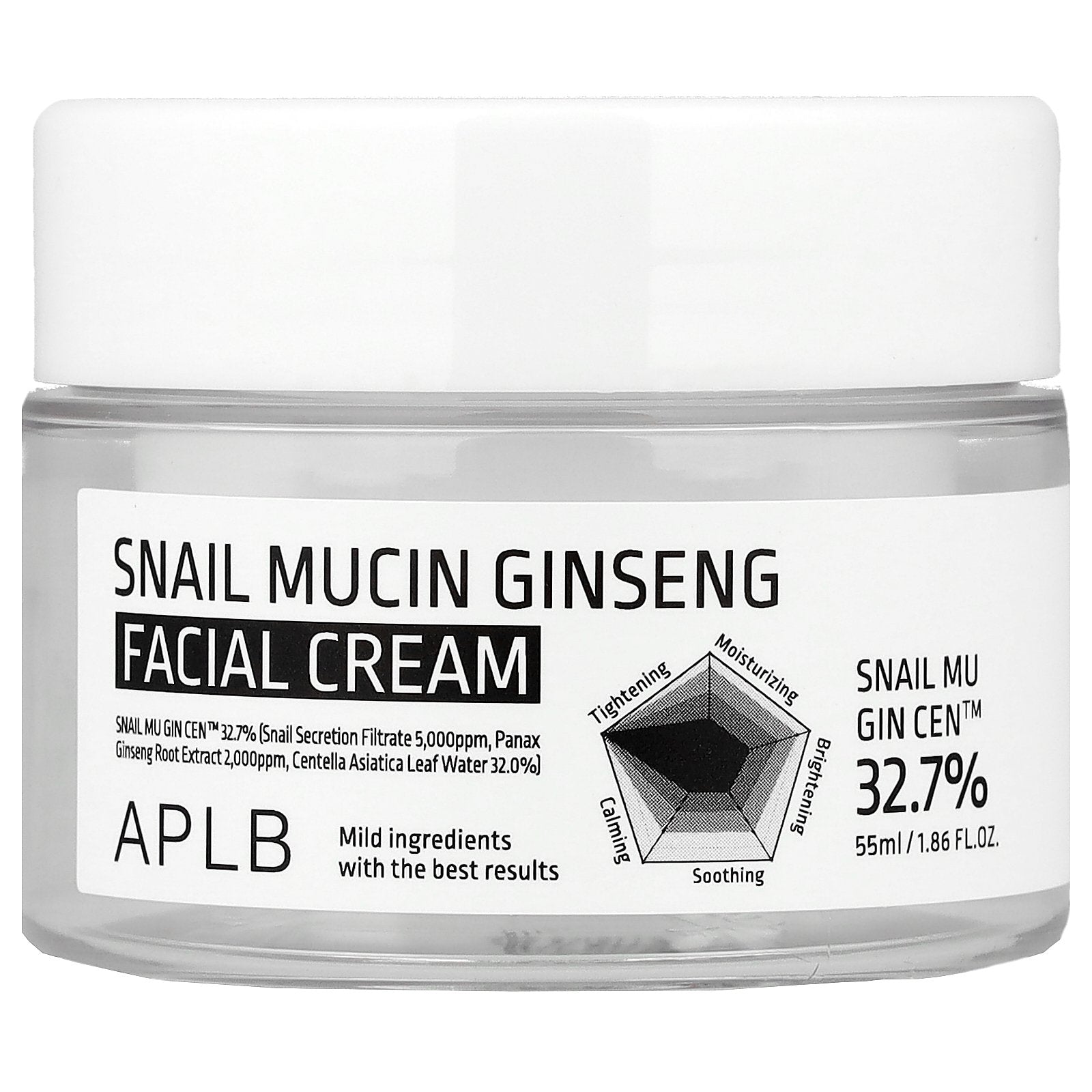 APLB, Snail Mucin Ginseng Facial Cream, 1.86 fl oz (55 ml)