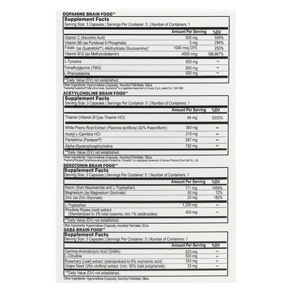 Natural Stacks, Brain Food™, 4 Bottles, 15 Vegetarian Capsules Per Bottle