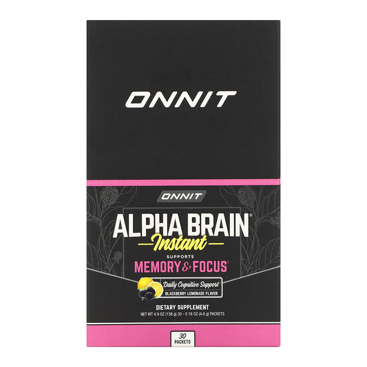 Onnit, Alpha BRAIN® Instant, Blackberry Lemonade, 30 Packets, 0.16 oz (4.6 g) Each