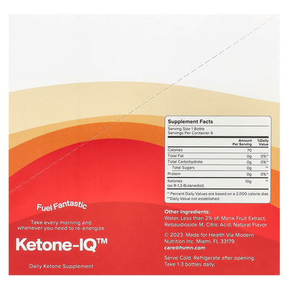 Ketone-IQ, Classic Multiserving, 6 Bottles, 2 fl oz (59 ml) Each