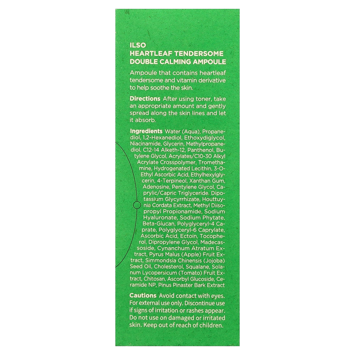 ilso, Heartleaf Tendersome Double Calming Ampoule, 1.01 fl oz (30 ml)