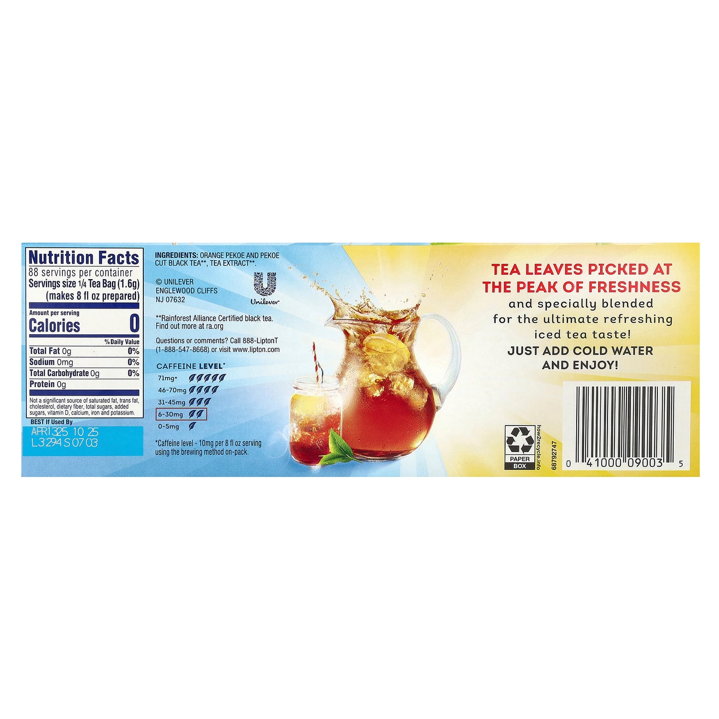 Lipton, Cold Brew Tea, Family Size , 22 Tea Bags, 4.8 oz (136 g)