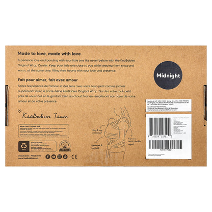 KeaBabies, Original Baby Wrap Carrier, For Babies 0-36 Months, Midnight, 1 Count