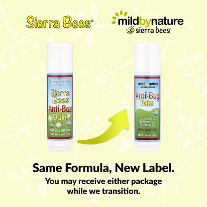 Mild By Nature, Anti-Bug Balm Stick, Cedarwood, Geranium & Rosemary Oil, 0.6 oz (17 g)