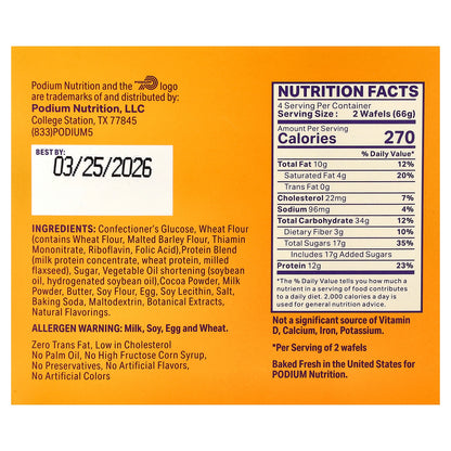 Podium Nutrition, Protein Stroopwafel, Chocolate Brownie, 8 Wafels, 9.28 oz (264 g)