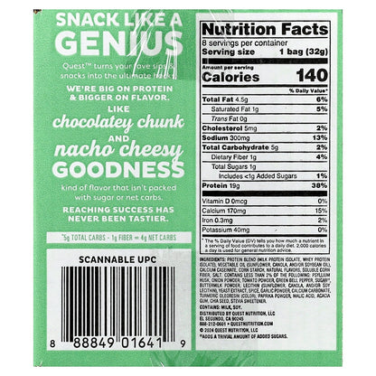 Quest Nutrition, Tortilla Style Protein Chips, Salsa Verde, 8 Bags, 1.1 oz (32 g) Each
