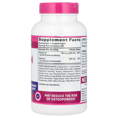 Nature's Truth, Calcium + D3, 250 Coated Caplets