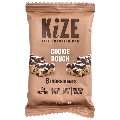 KiZE Life Changing Bar, Cookie Dough, 10 Bars, 1.5 oz (43 g) Each