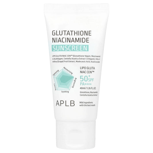 APLB, Glutathione Niacinamide Sunscreen, SPF 50+ PA ++++, 1.35 fl oz (40 ml)