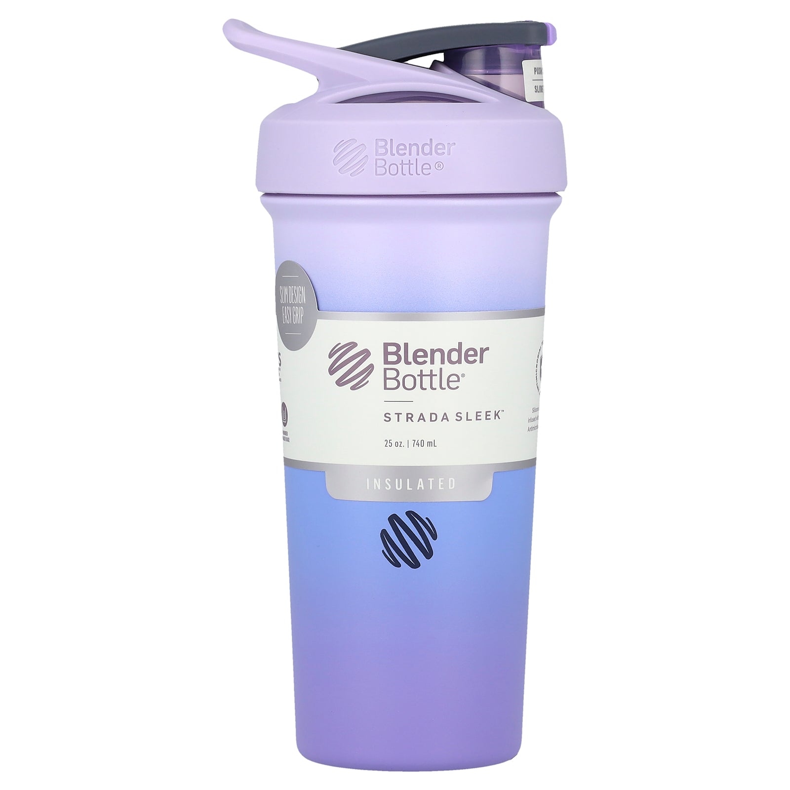 Blender Bottle, Strada Sleek™, Insulated Stainless Steel, Lavender, 25 oz (740 ml)