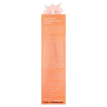 TonyMoly, Original Squishmallows™, Howland Key Chain Lip Gloss, Peach Parfait, 0.38 oz (11 g)