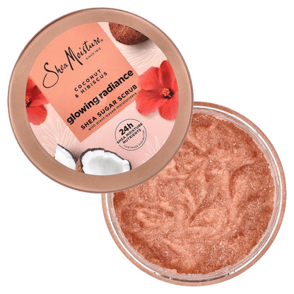 SheaMoisture, Glowing Radiance Shea Sugar Scrub, Coconut & Hibiscus, 12 oz (340 g)