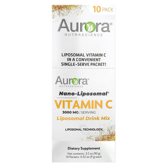 Aurora Nutrascience, Nano-Liposomal®, Vitamin C,  Liposomal Drink Mix, 10 Packets, 0.32 oz (9 g) Each
