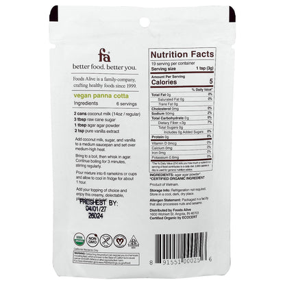 Foods Alive, Agar Agar Powder, 2 oz (56 g)