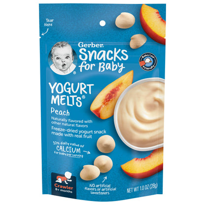 Gerber, Snacks for Baby, Yogurt Melts®, 8+ Months, Peach, 1 oz (28 g)