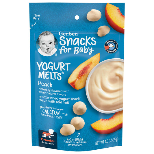 Gerber, Snacks for Baby, Yogurt Melts®, 8+ Months, Peach, 1 oz (28 g)