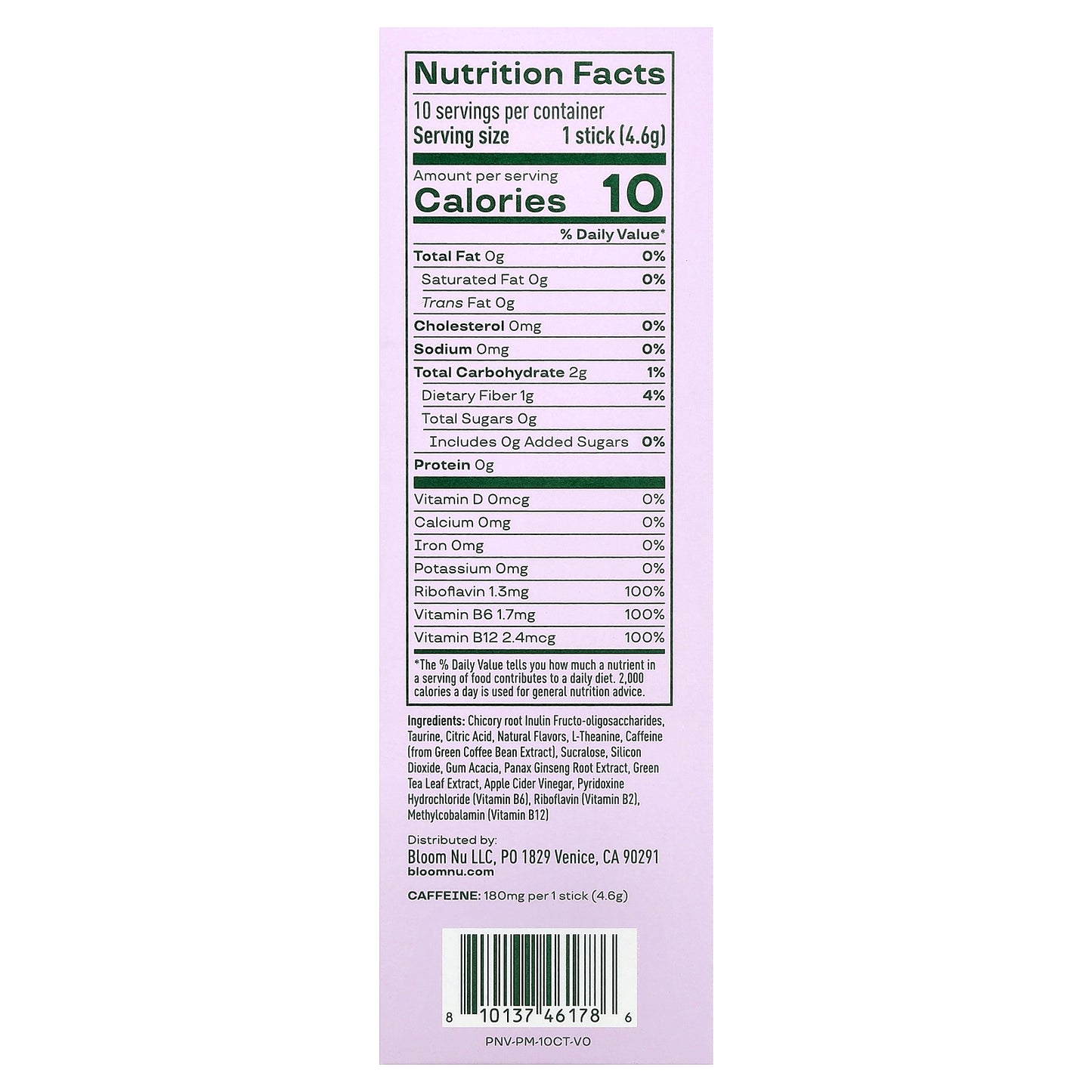 Bloom, Energy Sticks, Peach Mango , 10 Stick Packs, 0.16 oz (4.6 g) Each