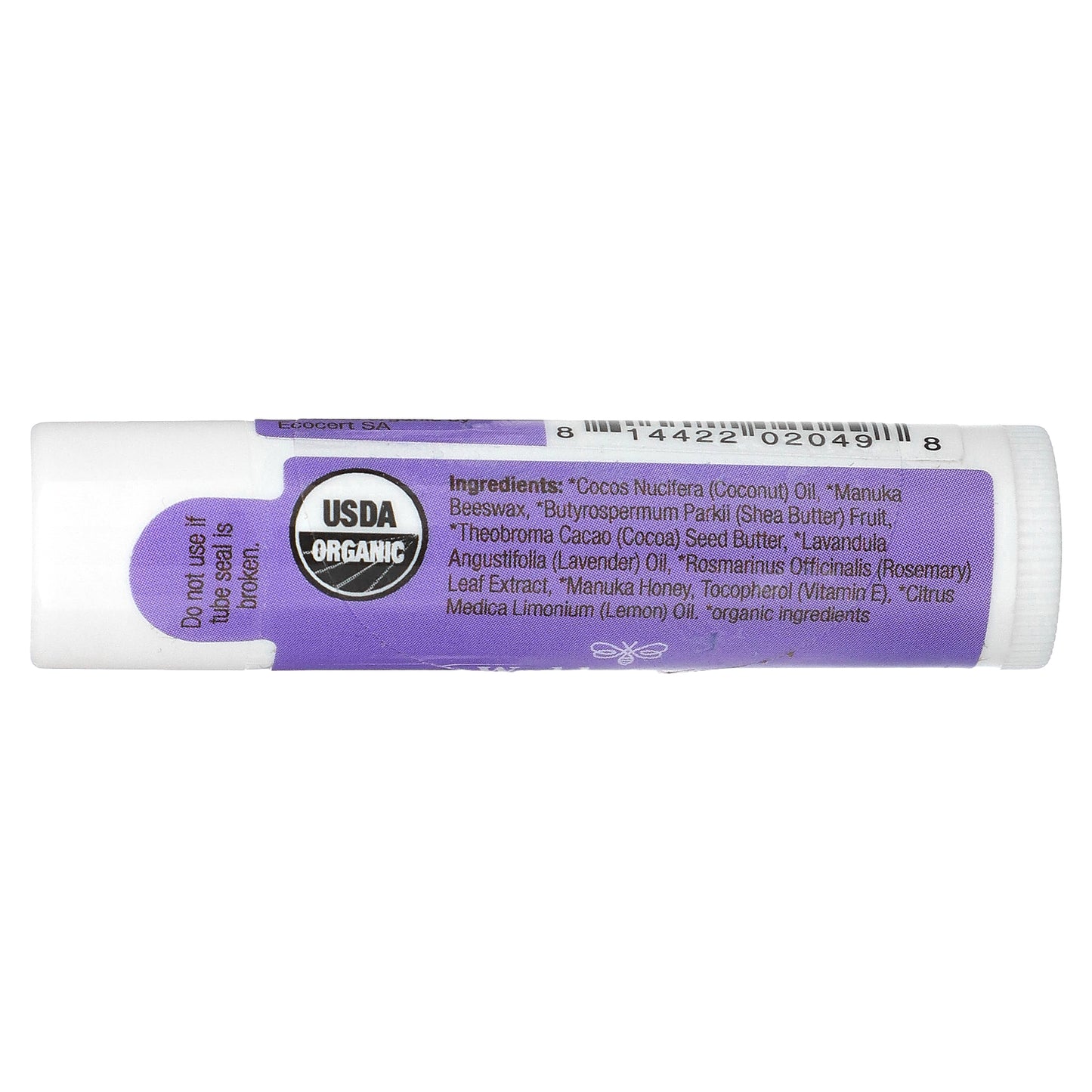 Wedderspoon, Organic Lipcare, Manuka Honey, Lavender Lemon, 0.15 oz (4.5 g)