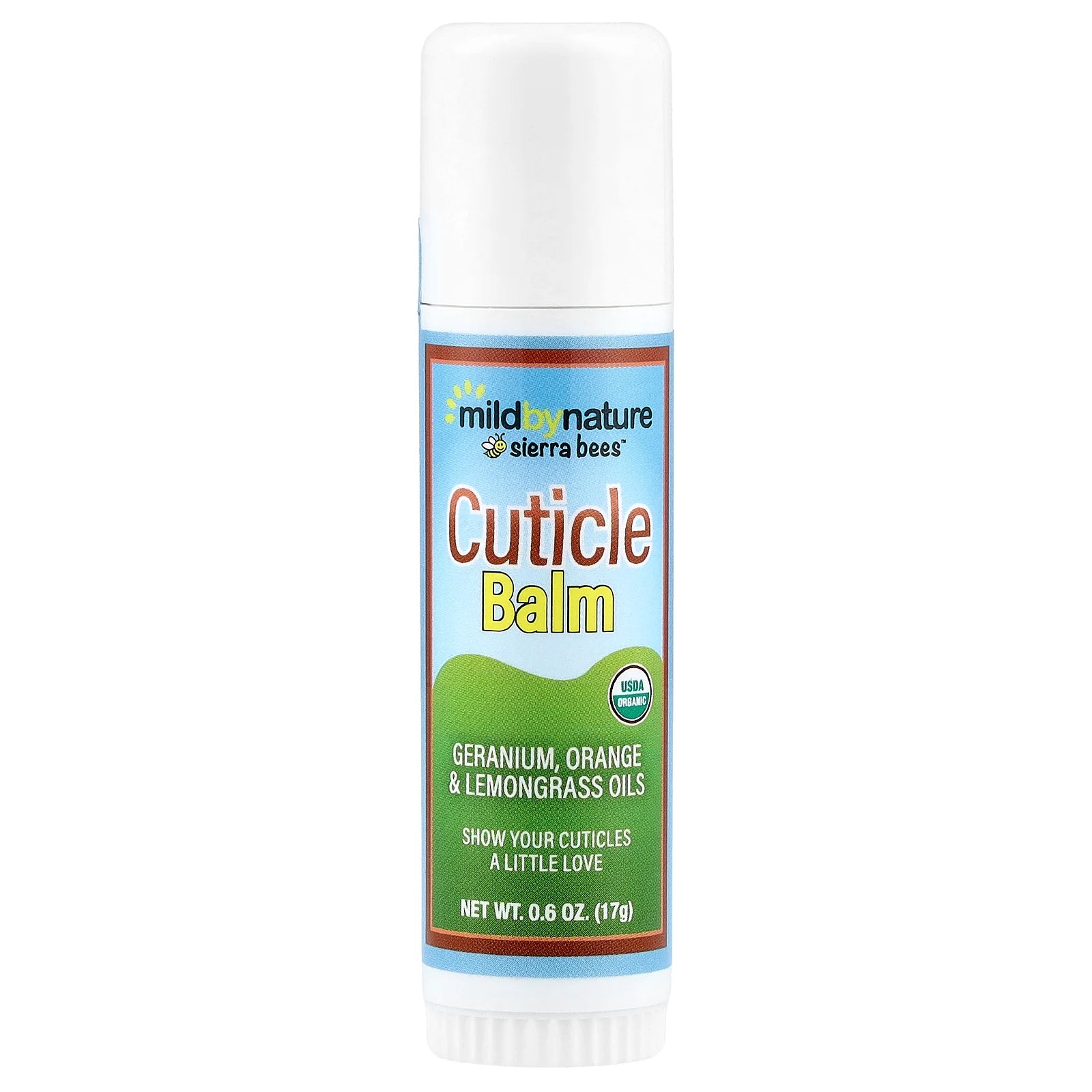 Mild By Nature, Sierra Bees™, Cuticle Care Balm Stick, Geranium, Orange & Lemongrass, 0.6 oz (17 g)