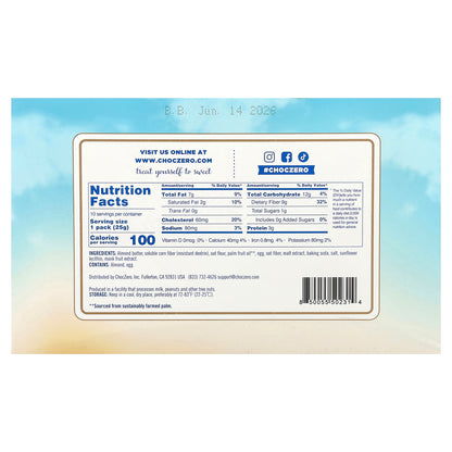 ChocZero, Premium Cookies, Breakfast Biscuits, Toasted Oat, 10 Packs (0.9 oz (25 g) Each