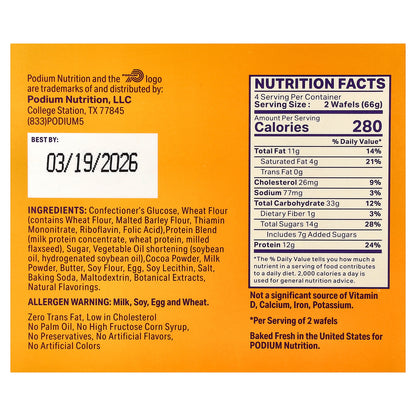 Podium Nutrition, Protein Stroopwafel, Original, 8 Wafels, 9.28 oz (264 g)