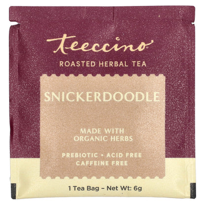 Teeccino, Roasted Herbal Tea, Snickerdoodle, Caffeine Free, 10 Tea Bags, 2.12 oz (60 g)