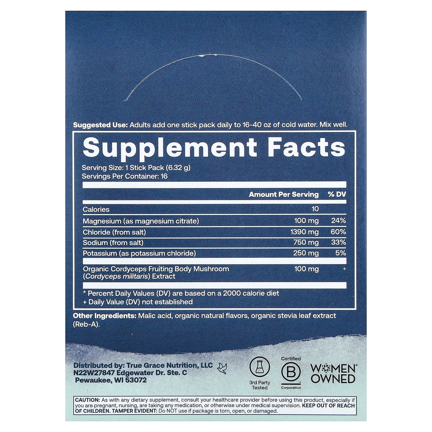 True Grace, ElectroMag™, Electrolyte Powder, Watermelon, 16 Stick Packs, 0.22 oz (6.32 g) Each