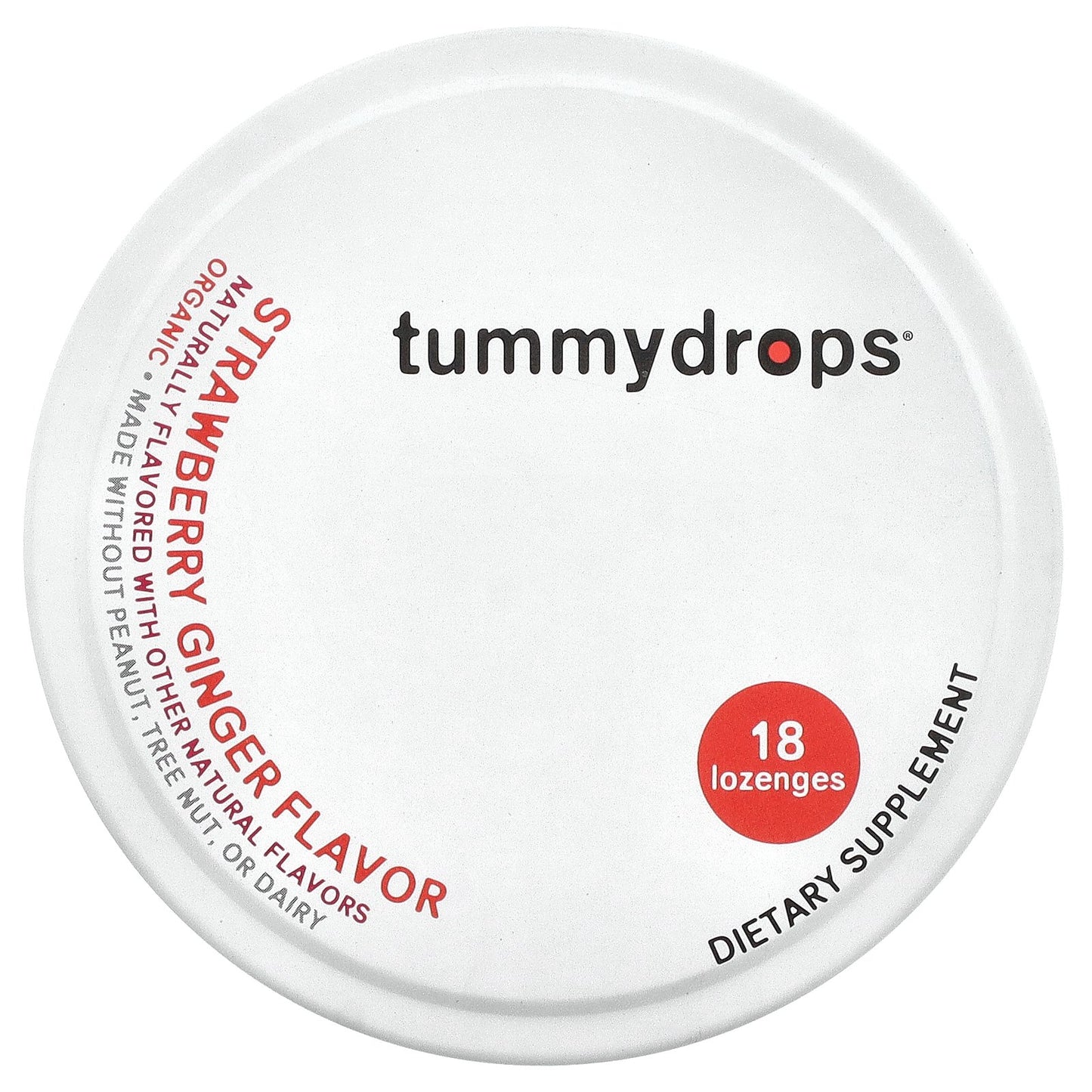 Tummydrops, Organic Drops, Strawberry Ginger , 18 Lozenges