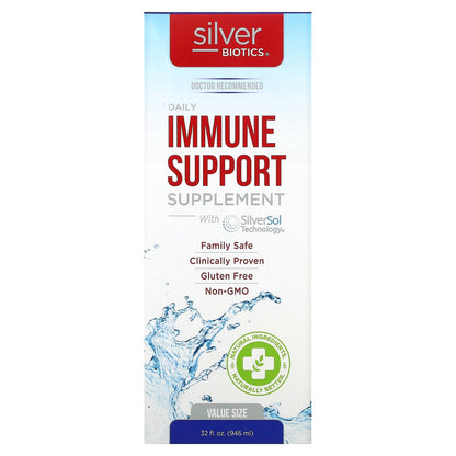 American Biotech Labs, Silver Biotics, Daily Immune Support Supplement with SilverSol Technology, 10 PPM, 32 fl oz (946 ml)