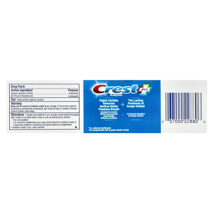 Crest, Plus Complete™, Scope® Outlast® + Whitening, Fluoride Toothpaste, Mint, 4 oz (113 g)