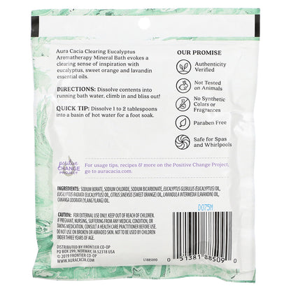 Aura Cacia, Aromatherapy Mineral Bath, Clearing Eucalyptus, 2.5 oz (70.9 g)