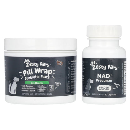 Zesty Paws, Healthy Aging, NAD+ Precursor, For Dogs, 60 Capsules + Pill Wrap, 8.8 oz (252 g)