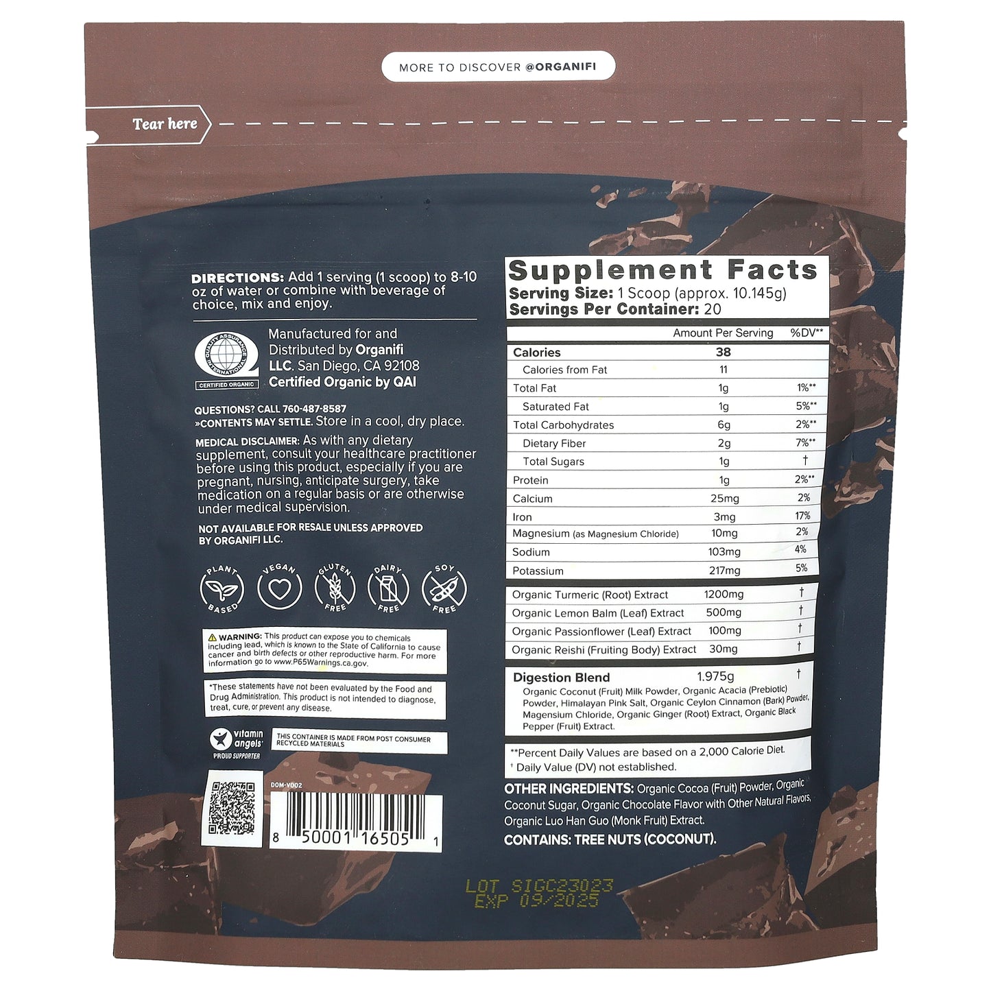 Organifi, Gold, Chocolate, 7.16 oz (202.9 g)