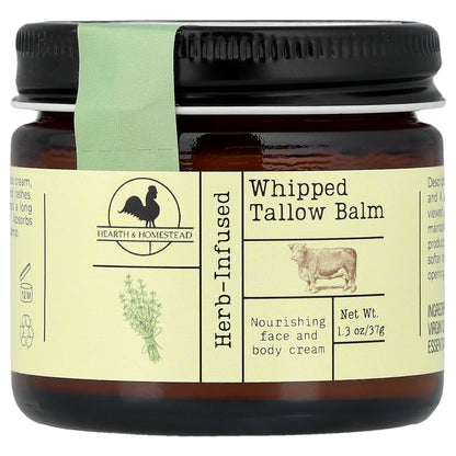 Hearth and Homestead, Whipped Tallow Balm, Herb-Infused, 1.3 oz (37 g)